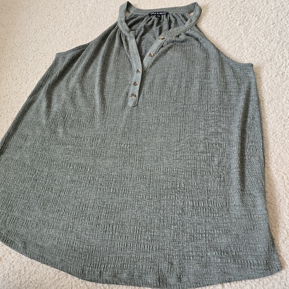 Cable & Gauge Olive Army Green Tank Womens Size Medium